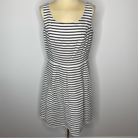 Tiana B. White and Black Striped Fit and Flare Dress - Picture 1 of 12